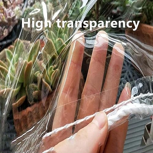 Transparente Abdeckplane mit Ösen, Wasserdicht Plane Durchsichtige Plane aus PVC Material, Abdeckplane für Outdoor Gartenmöbel Pflanzenisolierung Regenschutz – Bild 3