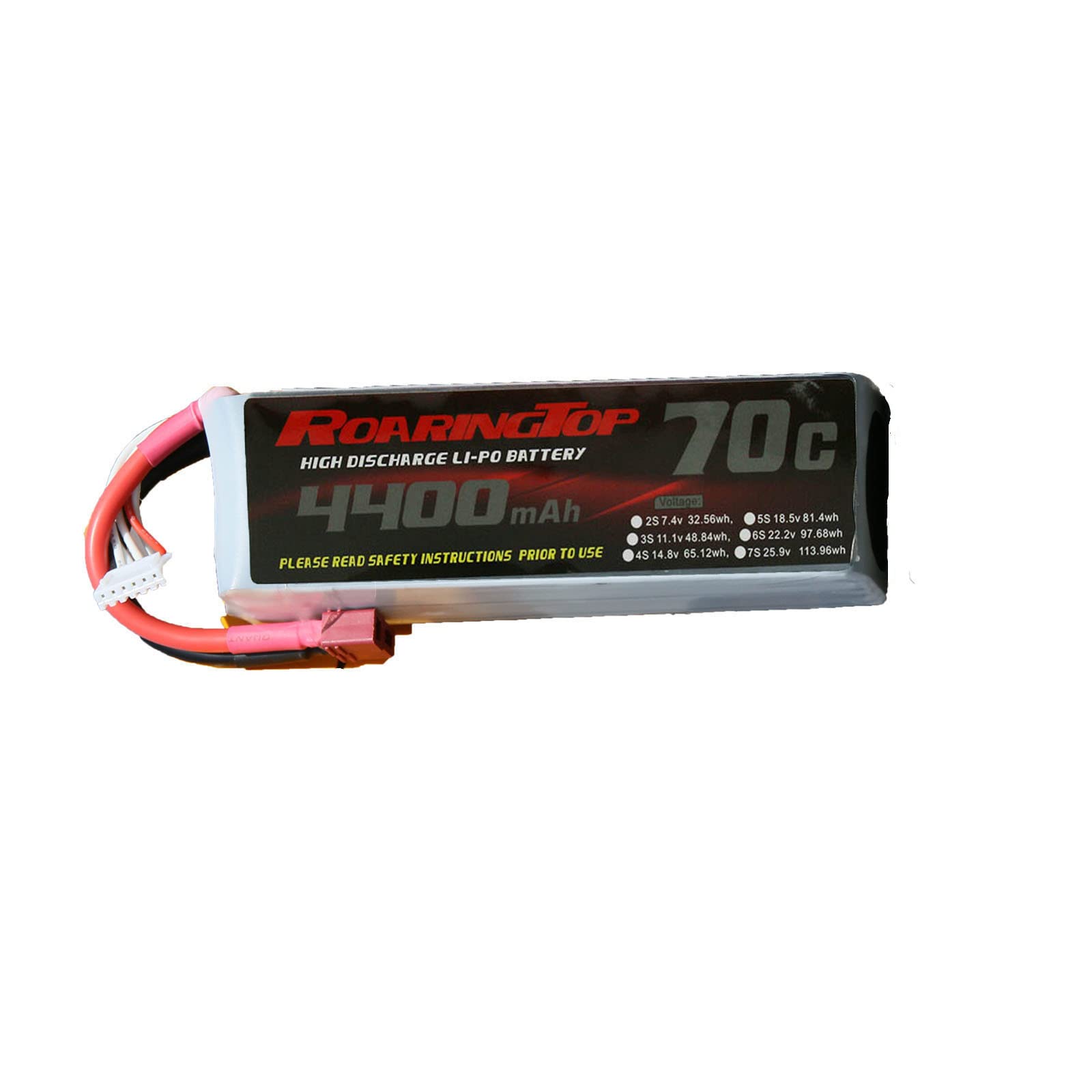 Roaring Top RC Lipo Battery Packs 5S 18.5V 4400mAh 70C with T Plug for RC Airplane Quadcopter Helicopter Drone Quadcopter FPV Model Racing Hobby