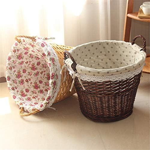 Laundry Basket Wicker Hamper Storage Basket Home Debris Finishing Rattan Weaving Hand-Woven Wedding (Color : B Size : 45x36x44cm) (C 45x36x44cm) — 사진 7