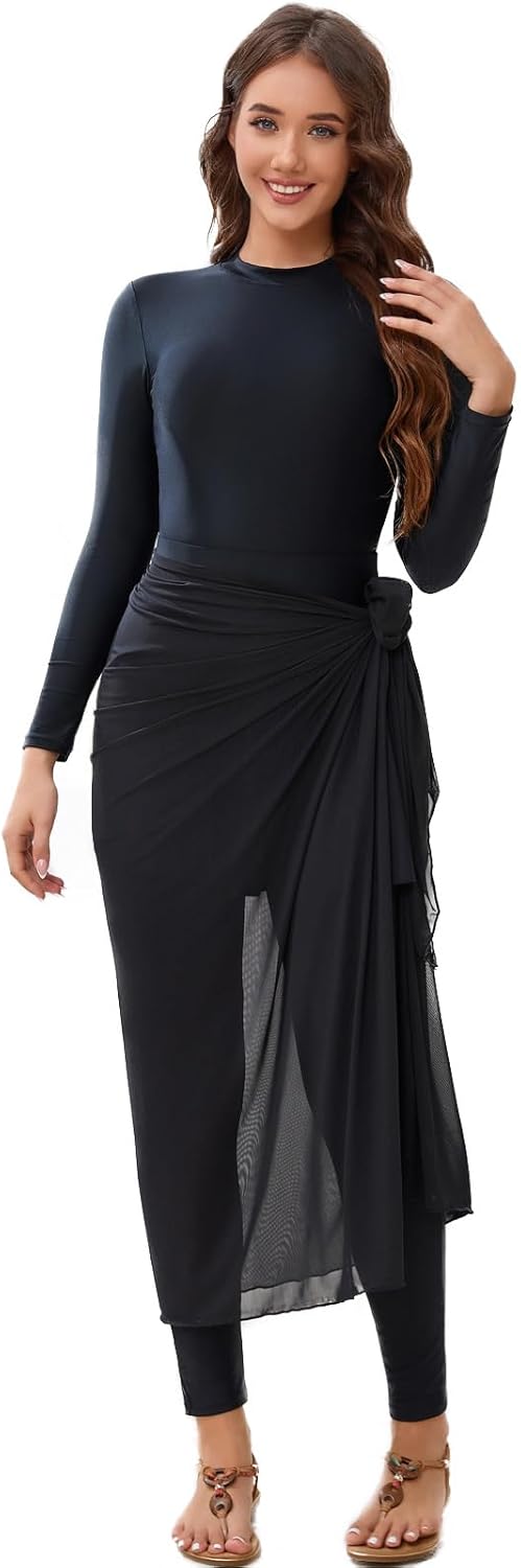 IDOPIP ムスリムブルキニ水着 レディース ワンピース水着 ビーチ