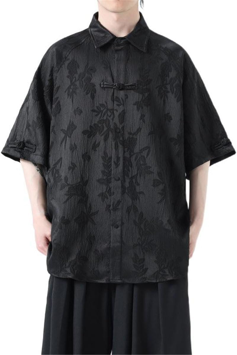 Men's Shirt Summer Lightweight Short Sleeve Breathable Vintage Chinese Style Relaxed Jacket