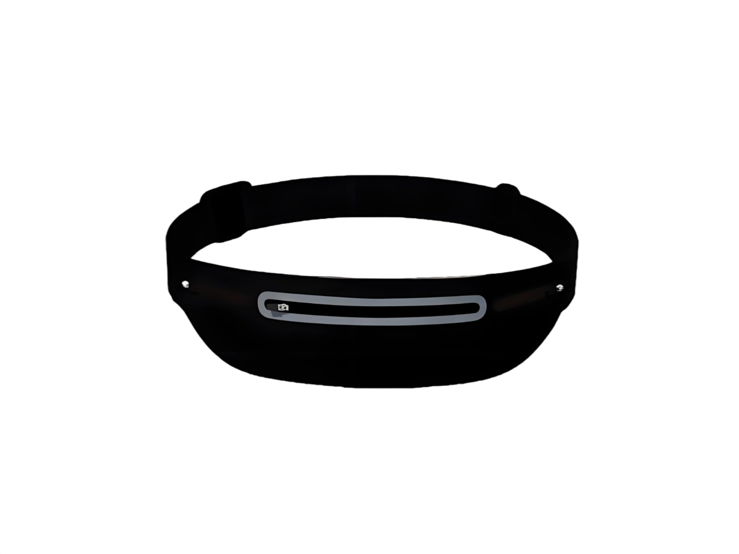 Sports Running Waist Pack Bag, 40cm Belt, 3 Pockets for 7.5-inch Phone, Reflective Strip, Non-Slip Design (Black)