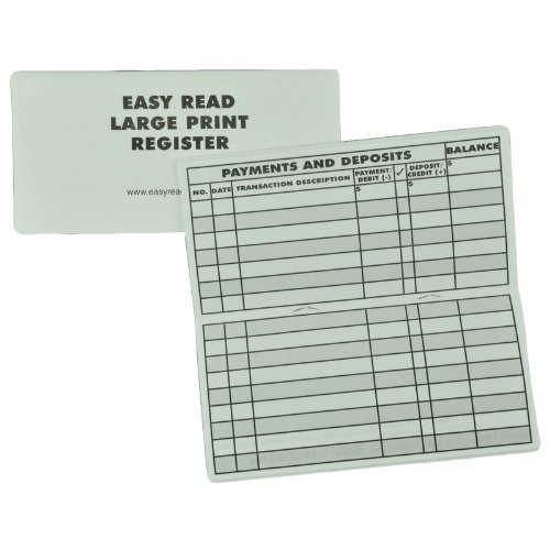 5 Pack Large Print Low Vision Checkbook Transaction Register