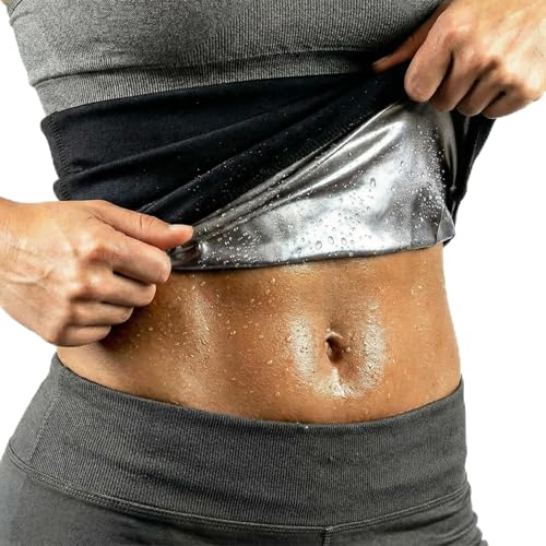 Geyoga Waist Trimmer Sweat Waist Trainer Wrap Stomach Wraps for Women Bodybuilding(S Silver Inner)