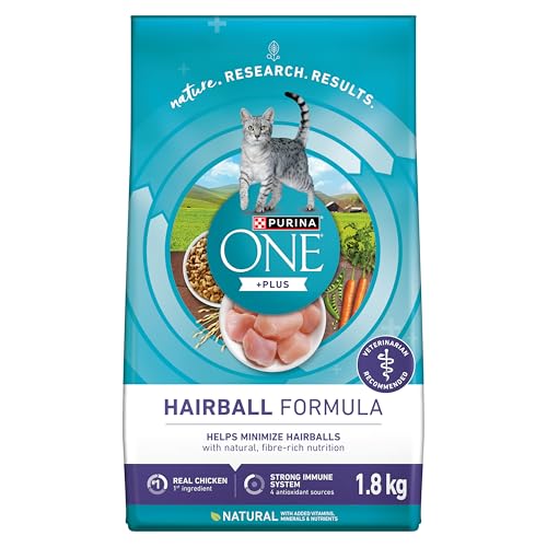 Purina ONE +Plus Dry Cat Food, Hairball Formula Chicken - 1.8 kg Bag image 4