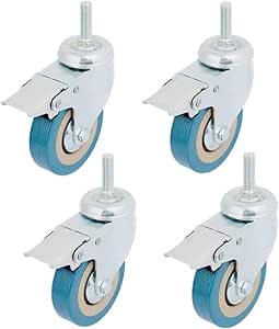 4 Ruote Girevoli Per Mobili Con Stelo Filettato - Nylon Resistente Per Carichi Pesanti Fino A 600kg - Foto 3