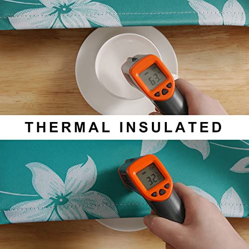 Dwcn Floral Print Blackout Curtains For Bedroom, Ombre Window Curtain Panels, Energy Saving, Thermal Insulated, Decorative Flower Pattern, Grommet Top, Set Of 2 (Teal, Width 52 Inch X Length 63 Inch) #TOP6