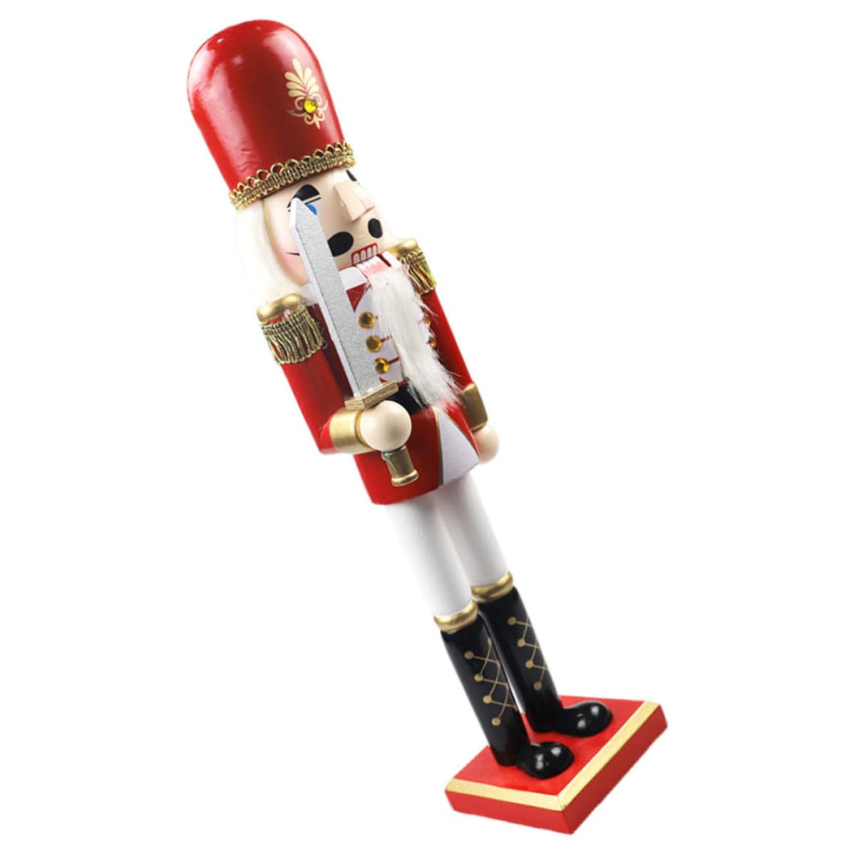 Toyvian Cascanueces de Madera Navideño Soldado para Decoración de | Figura Artesanal Delicada, Estilo, Adecuado para Navidad, Mesa y Ambiente Festivo