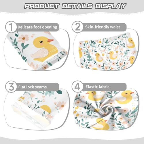 Duck Lovely Flower Girls Casual Leggings for Kids Printed Long Pant Bottoms Stretch and Soft3