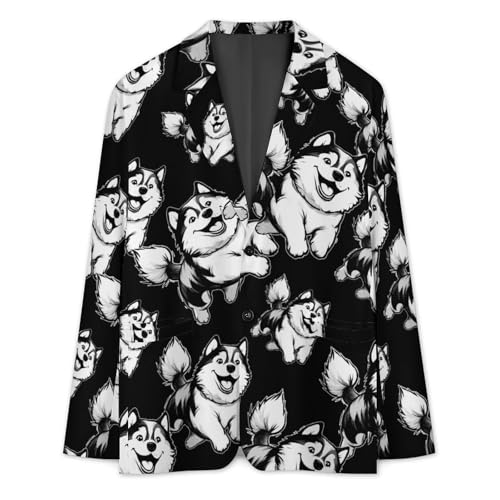 Alaskan Malamute Dog Running Funny Suits Blazer for Men Business Jacket 2 Button Sport Coat Wedding Office2