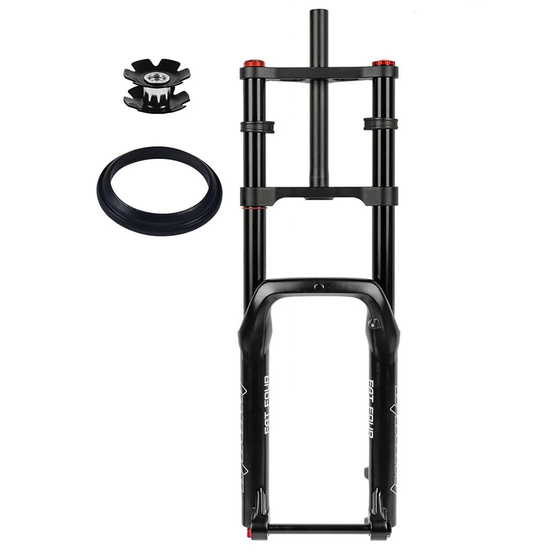 WIQUYBML Snow Bike Front Fork For A Bicycle 26inch MTB Suspension Forks 28.6mm Straight Tapered Tube 190mm Travel 15 * 150mm Thru Axle With Damping Adjustment