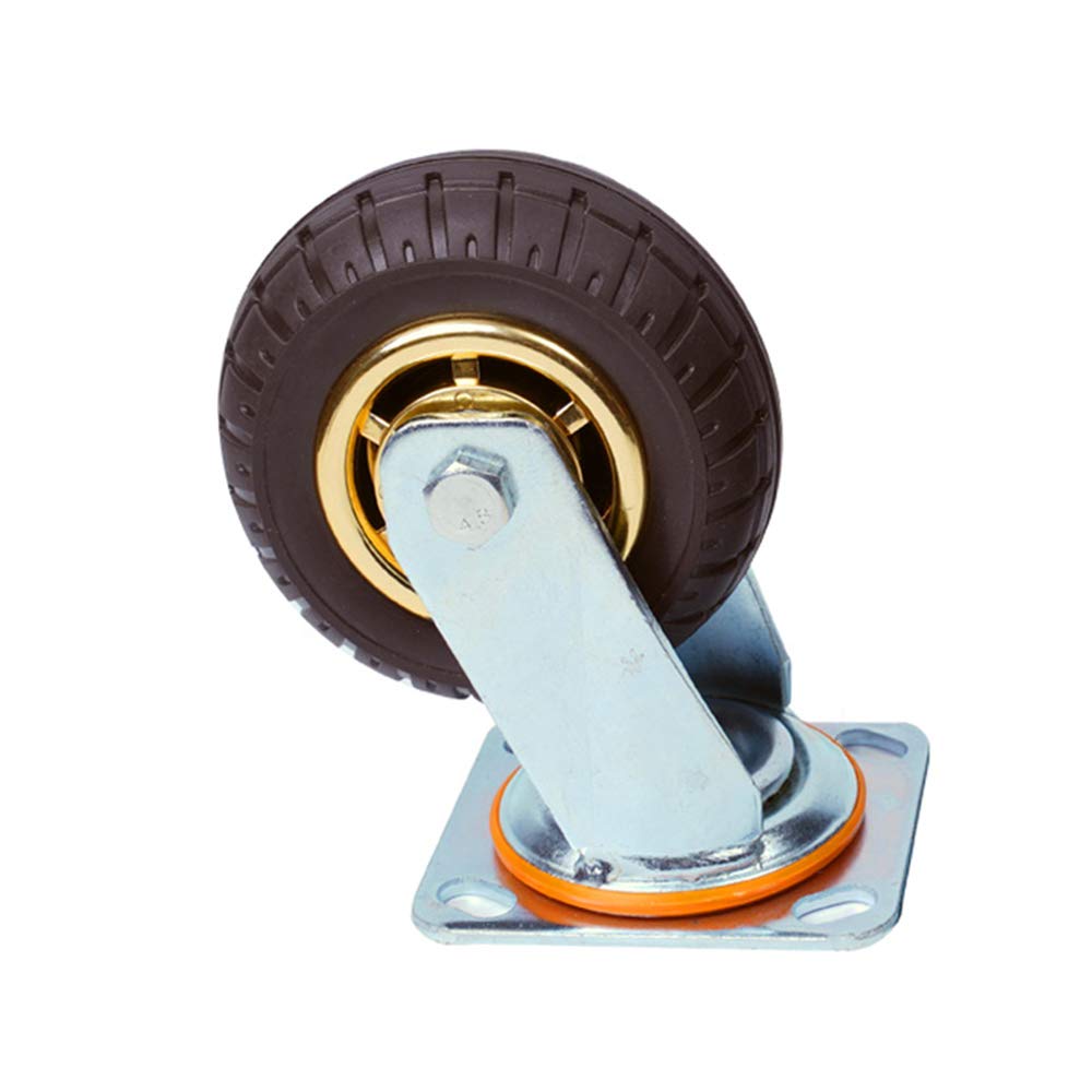 Robuste 100mm Caoutchouc roulettes pivotantes Durable Roulement Fluide Métal Châssis Idéal pour Meubles Chariots et Équipement Finition