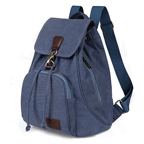 Sac à dos rétro coréen en toile bleu lac pour étudiante de mode