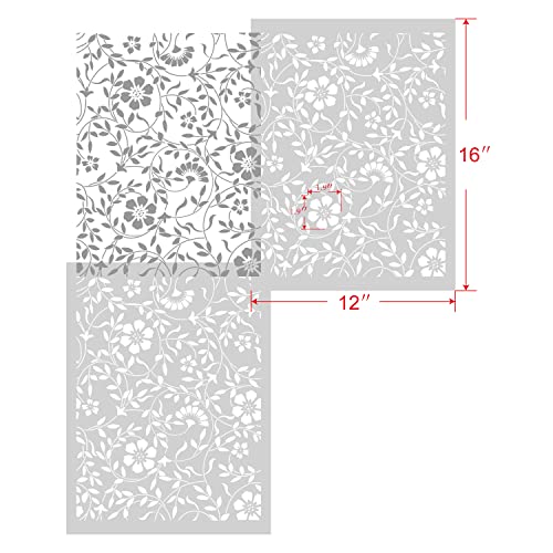 Image of G GSS Designs Flourish Stencils For Painting On Wood, Canvas, Paper, Fabric, Floor, Wall - 12x16 Inch - Reusable DIY Art Craft Stencils For Painting Flowers & Leaves