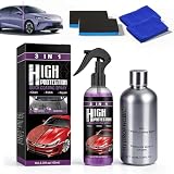 Polish Voiture 3 en 1 Efface Rayure et Kit Polissage Voiture High Protection, Lustrage Carrosserie Anti Rayures Profondes avec Revêtement Céramique et Brillance Longue Durée   200ml