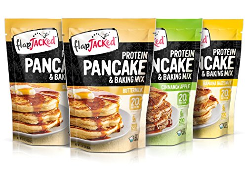 FlapJacked Protein Pancake & Baking Mix, 3 Flavor Variety Pack, 12oz (4 Bags Total)