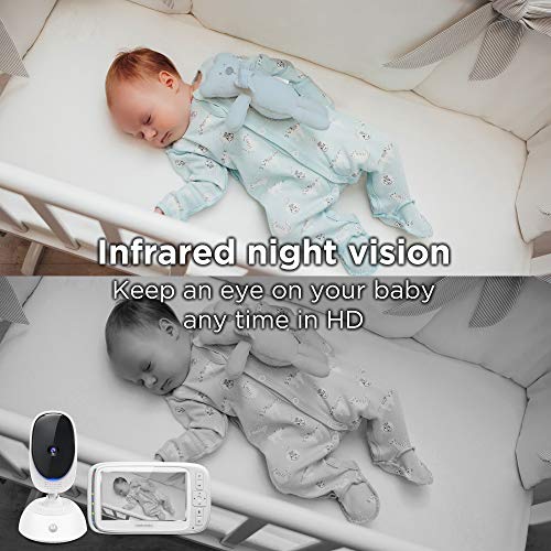 Motorola Baby Motorola Comfort75 Video Tela De Bebê Câmera Sem Fio Infantil Com Panela Remota, Zoom