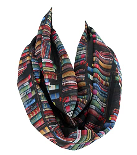 Etwoa's Bookshelf Black Infinity Scarf Circle Scarf Loop Scarf2