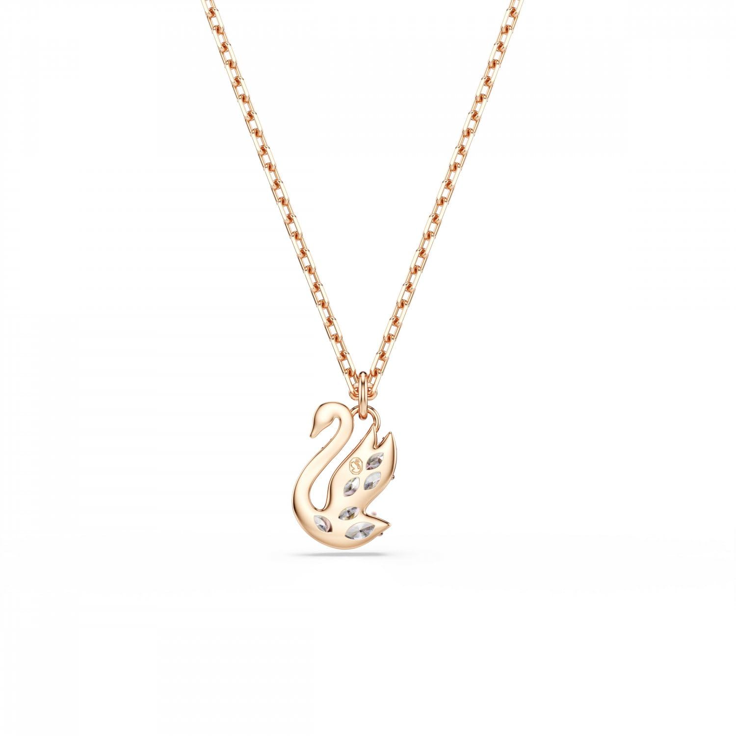 Swarovski Swan Collezione, Tagli misti, Cigno, Bianco, Placcato tonalità oro rosa