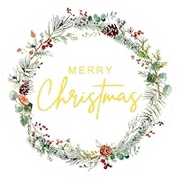 Etercycle 120PCs Merry Christmas Stickers, 1.57 inch Round Holly Large Holiday Stickers, Envelope Sealer Labels Gift Tag Sticker for Crafts, Cards, Gift Wrapping, Party Favors