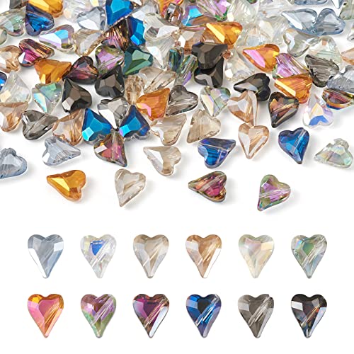 Perles en verre à facettes en cœur pour animer un atelier création bijoux entre amies