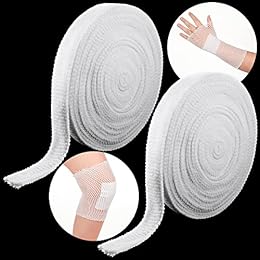 2 Rolls Tubular Bandage Elastic Net Wound Dressing Stretch Dressing Retainer Tubular Elastic Gauze Bandage for Wound Arm, Without the Use of Adhesive Tape (Size 4 for Arm, Leg or Foot)