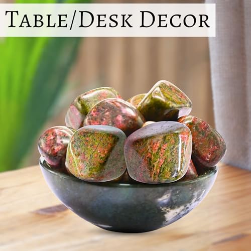 Image of Certified Unakite Crystal Healing Tumbled Stone, Natural Polished Crystals for DIY Crafts, Manifestation, Meditation, Pooja Feng Shui and Reiki Healing (30 Grams)