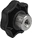 Kipp 06210-3081 Black Thermoplastic Reamed Blind Hole Star Grip with Plain Steel Bushing, Style K, Metric, 50 mm Diameter (Pack of 10)