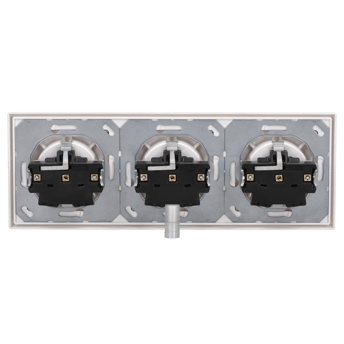 JUNG Serie LS 3x Steckdosen Safety Set Schneeweiß Matt | mit 3x LS1520KIWWM SCHUKO Steckdose mit Berührungsschutz, LS983WWM Rahmen 3-fach