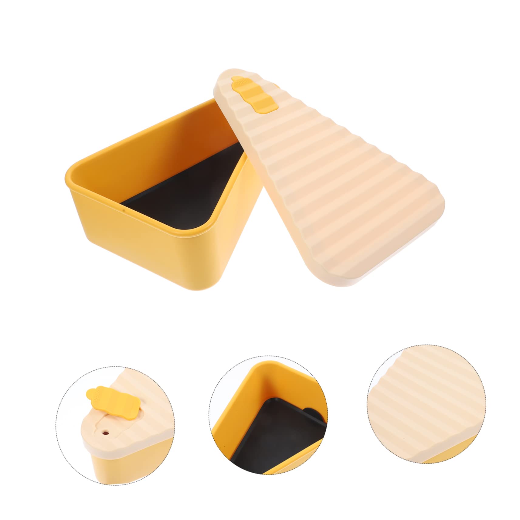 Cabilock Boîte À Pizza Boîte À Pizza Conteneur De Stockage De Pizza Avec Couvercles - Récipient Alimentaire Triangle En Silicone Réutilisable Pour Les Restes - Valise Portable Gain De