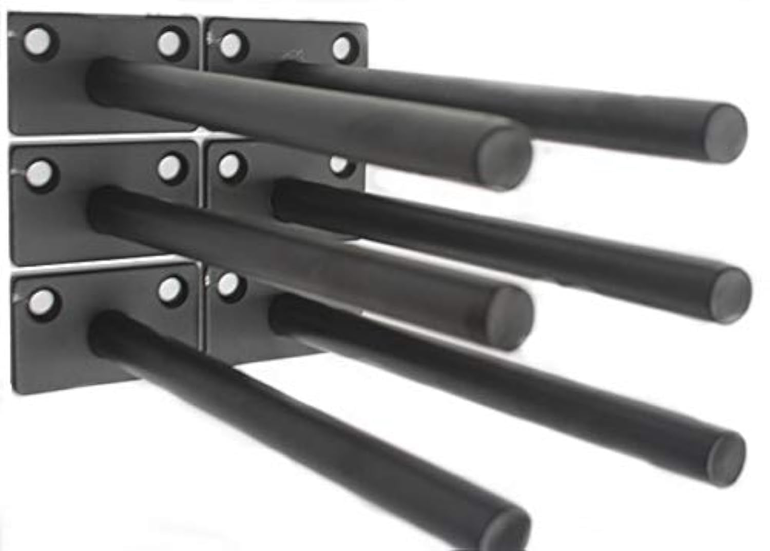6 Pcs 8" Black Solid Steel Floating Shelf Bracket Blind Shelf Supports - Hidden Brackets for Floating Wood Shelves - Concealed Blind Shelf Support – Screws and Wall Plugs Included