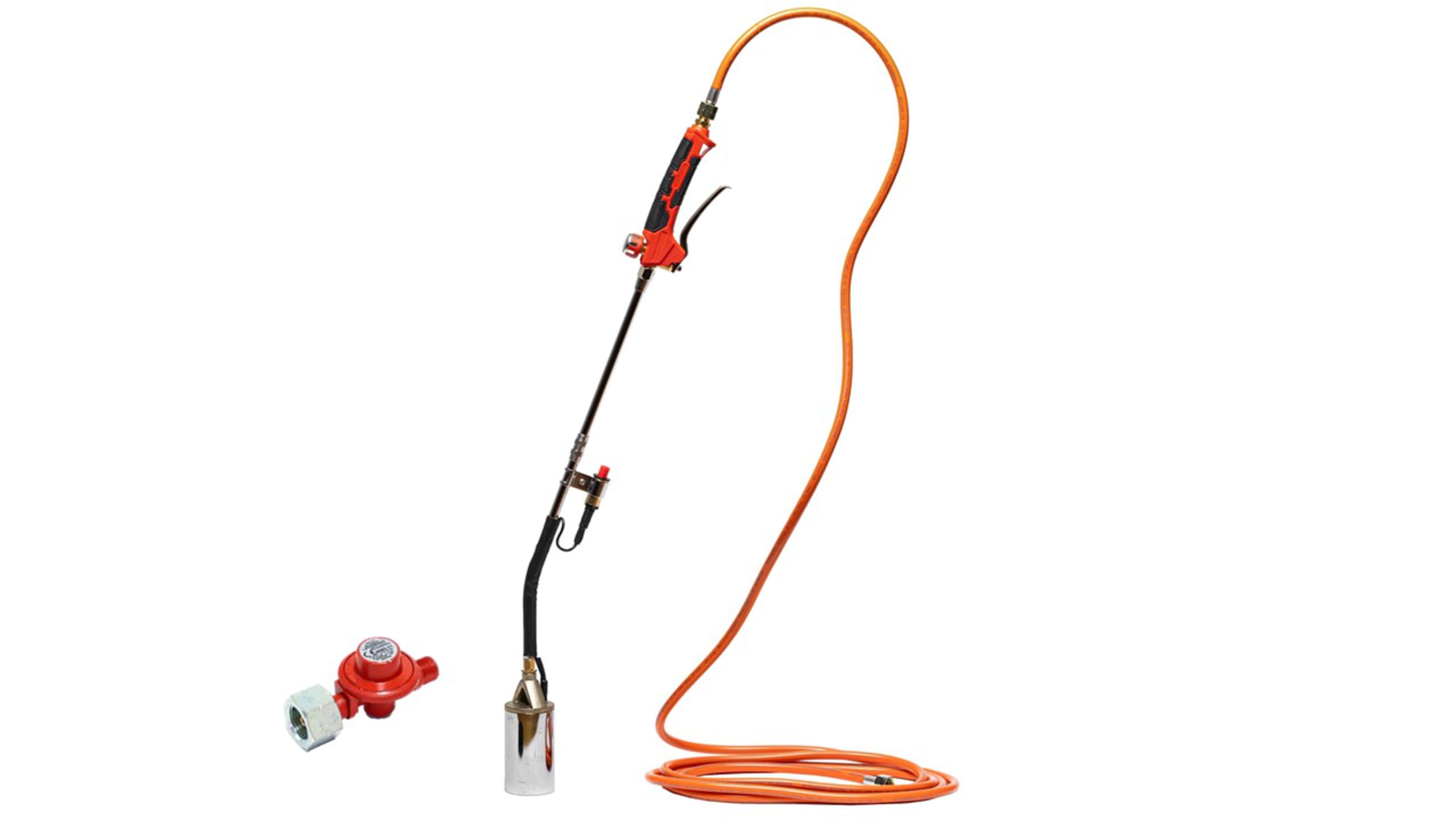 ROTHENBERGER Industrial 2teiliger Anwärmbrenner Piezo inkl. 5 m Propangasschlauch & Propan Konstantregler 4 bar | Piezo | Unkrautvernichter | Brenner | Gasbrenner | Abflammgerät | Bitumen