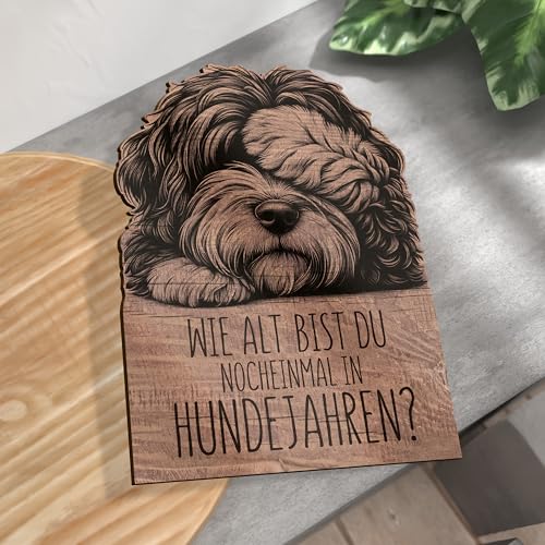 Hund Geschenk Holzkarte - Hundejahre Geburtstagskarte | Hundeliebhaber Deko, Lustiges Hundemotiv, Geschenk für Hundehalter, Hund Geburtstag, Lustiges Geschenk für Hundebesitzer, für Hundeliebhaber
