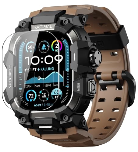 ULTIMAL �ɑΉ� Apple Watch Ultra 3/Ultra 2/Ultra�i49mm�j�p �o���h��̌^�ی�P�[�X �����K���X�t�B�����t�� TPU �ϏՌ� ���ϋv �ȒP���� �ʋC�� �A�E�g�h�A/�X�|�[�c���� �R�[�q�[�F