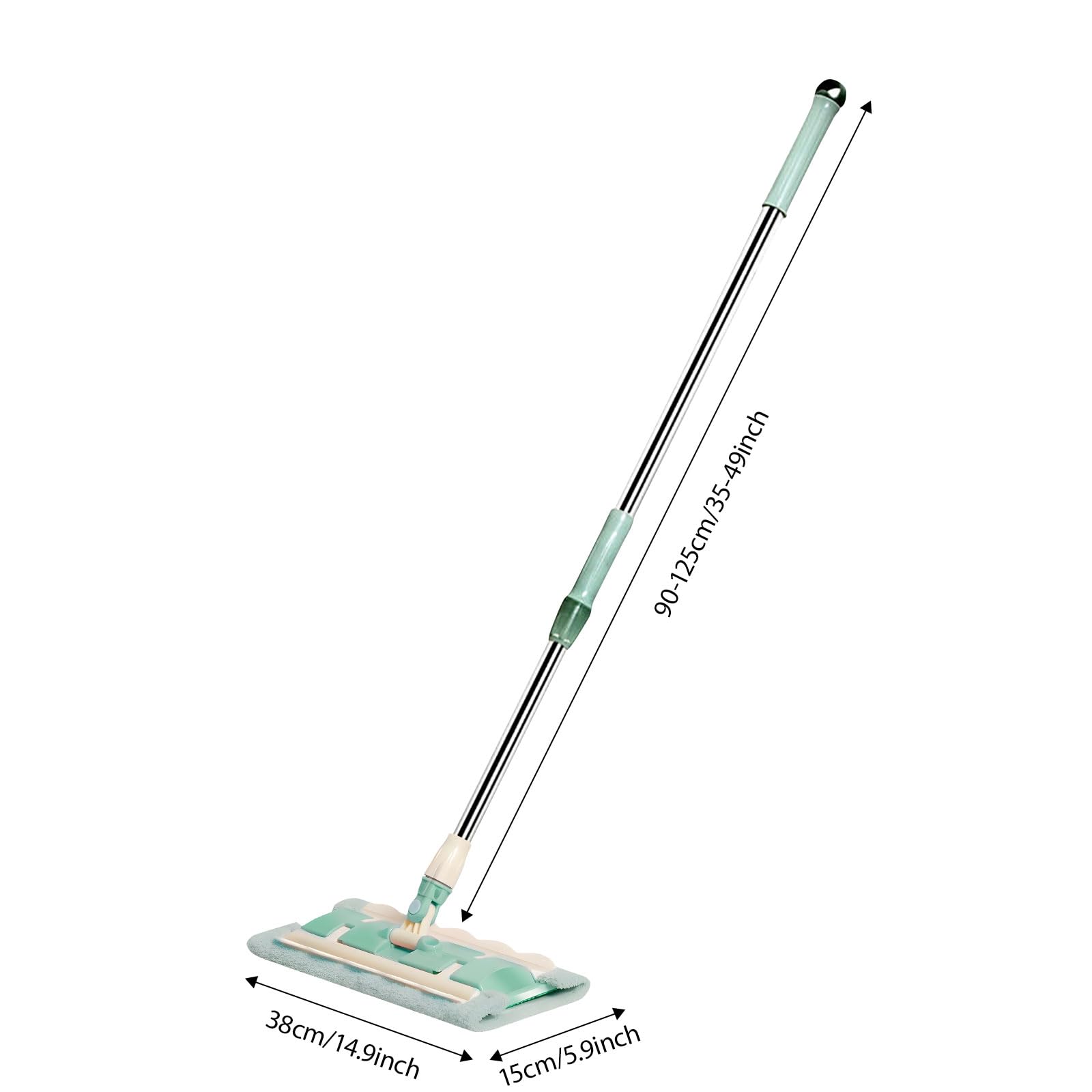 Limpiador ergonómico grueso para suelo con cabezal de fibras de doble acción para baño, cocina, derrames, lavable, 500 denegaciones, lavado a mano, paño plano grande