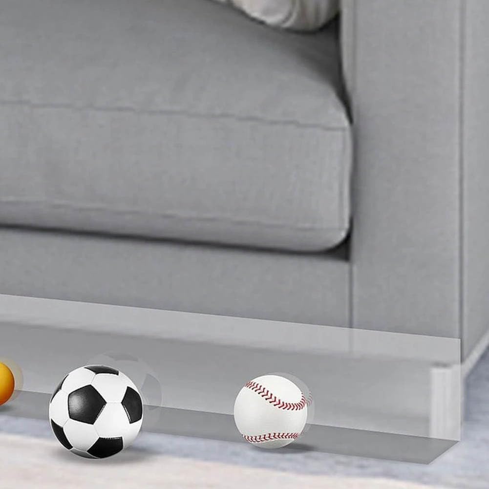 Bloccaggio sotto il divano, tagliabile in PVC, bloccante sotto il letto, bloccanti per mobili, giocattoli per divano, barriera per pavimento per sotto il letto (trasparente)