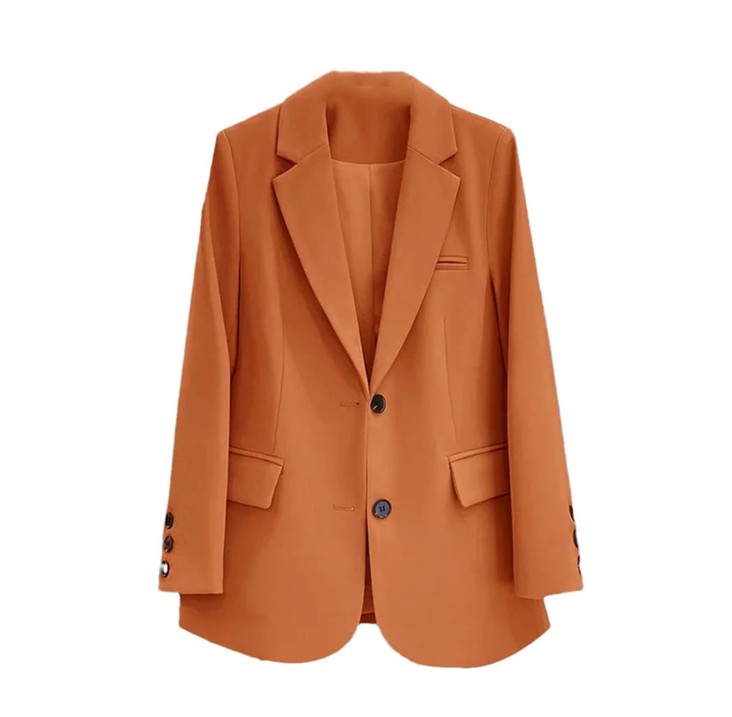 Veste d'extérieur orange ample style coréen pour structurer la silhouette