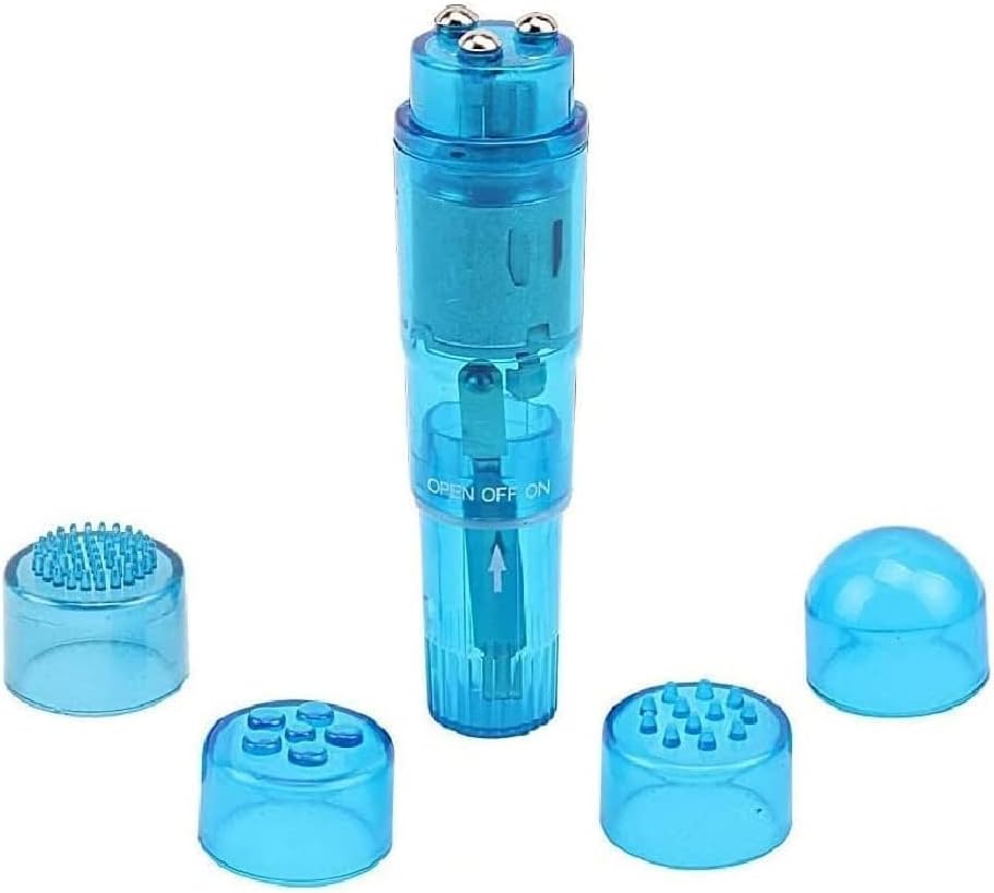 Mini Portable Small Massage Tool 4 Heads Massager Pocket for Women Neck Shoulder Face Back Foot Muscles (1PK Blue)