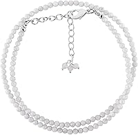 Vista 49 de Collar de choker de piedras preciosas naturales ZEMBIENCE, cuentas redondas facetas, joyería bañada en plata, cristales curativos, cumpleaños, hecha