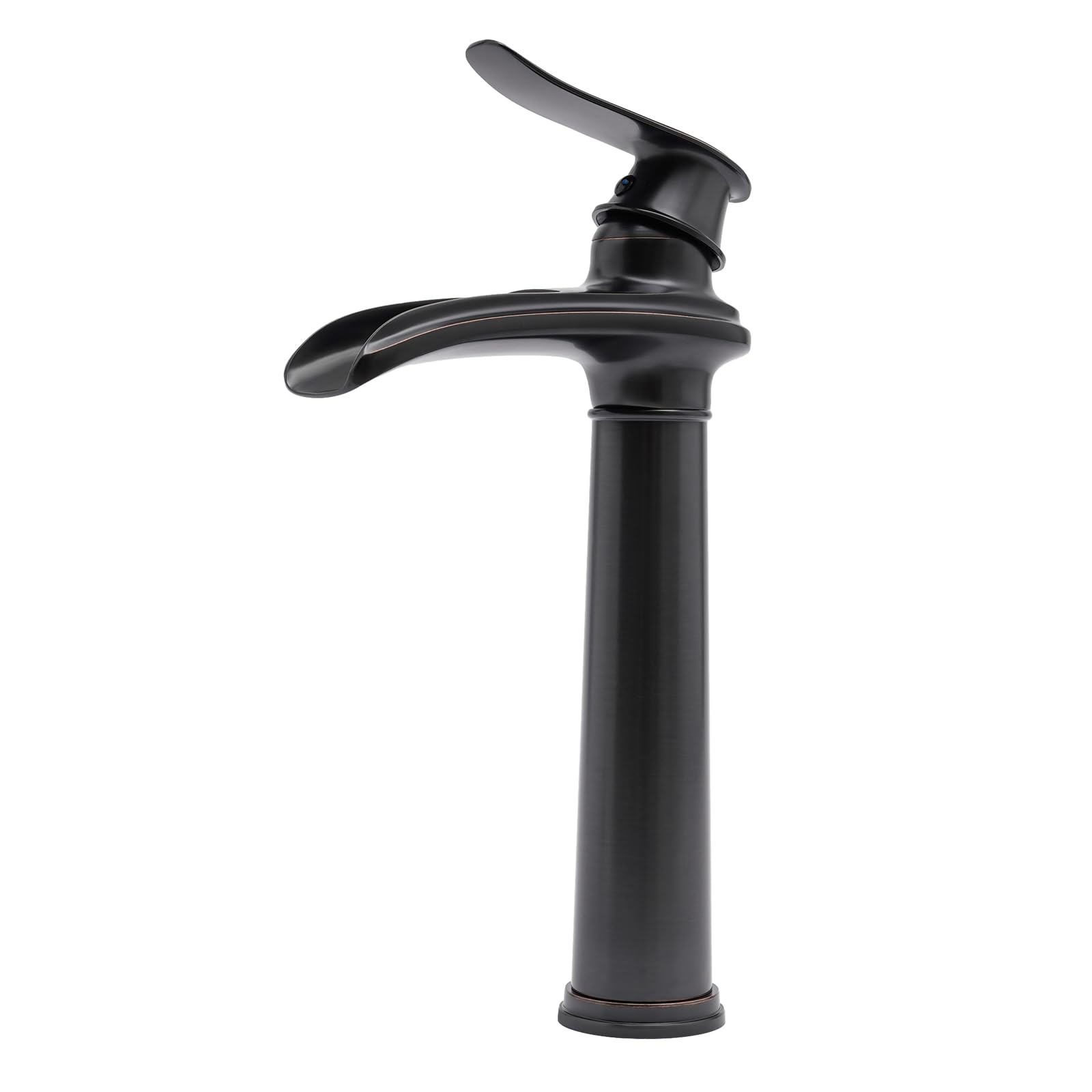 Wasserfall Wasserhahn Höhe des 30cm Antiken Bronze Wasserhahn mit Anti-Tropf Design & 2* Schläuche, Waschbecken Armaturen Messing 1.2kg Waschtischarmatur Hoch Retro für Washbecken Badezimmer, Schwarz