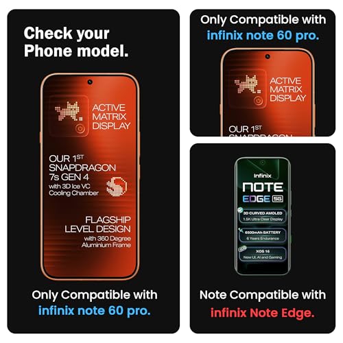 Image of FIRST MART Tempered Glass for Infinix Note 60 Pro, 9H 0.3 mm Full-Glue Screen Protector with Cable Protector, 3D Edge-to-Edge, HD Clear, Case-Friendly, Black, Pack of 1