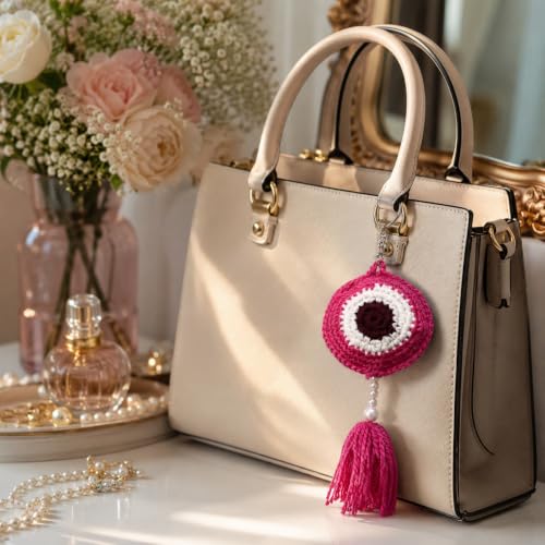 Image of Handmade Crochet Keychain Flower Design