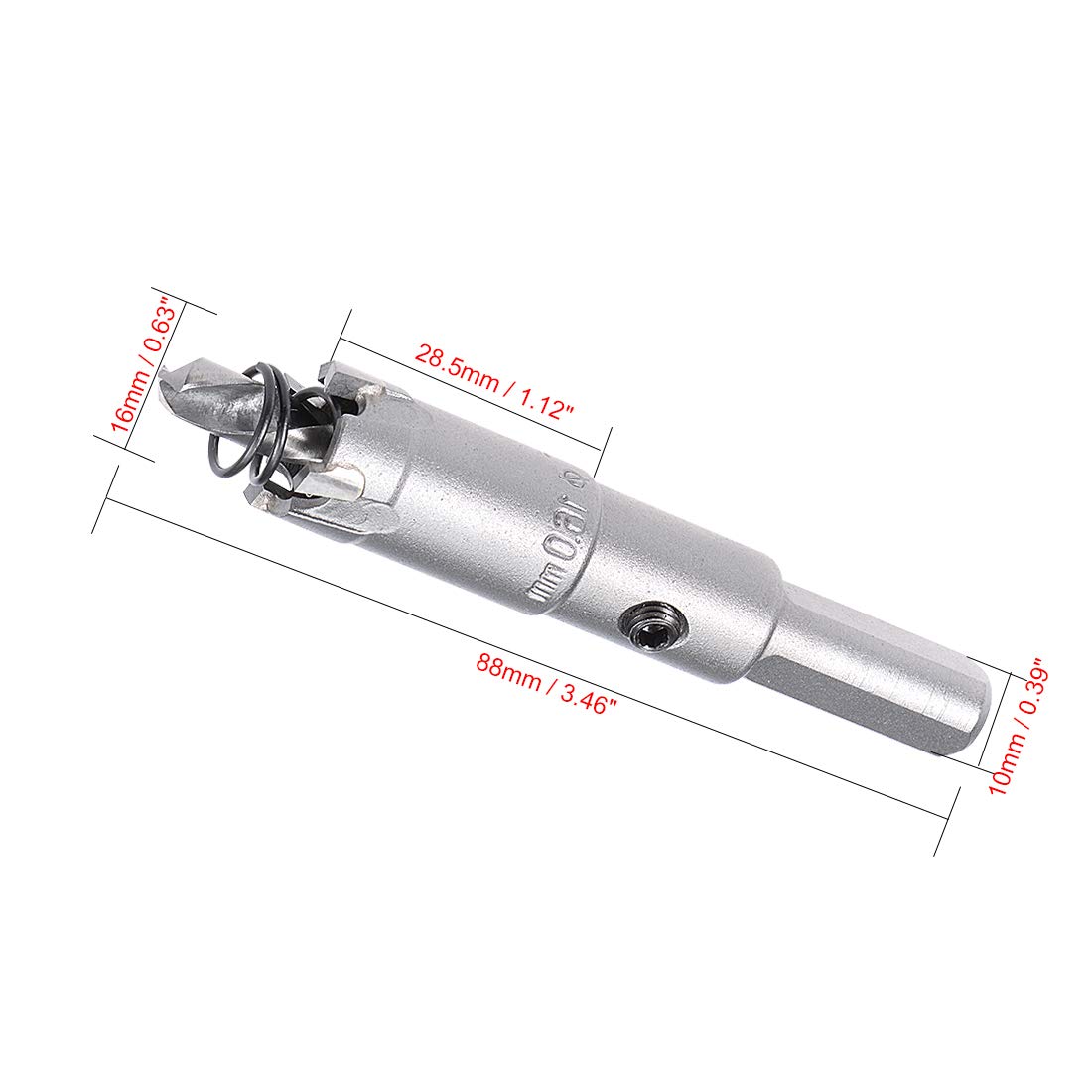 Sourcingmap 16mm Carbide Hole Cutter, Hole Saws for 0.5mm-3mm Stainless Steel 5mm Metal Sheet - Image 2