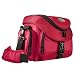 Produktbild Mantona Premium Kameratasche - Universaltasche inkl. Schnellzugriff, Staubschutz, Tragegurt und Zubehörfach, geeignet für DSLM und DSLR Kameras, rot/schwarz