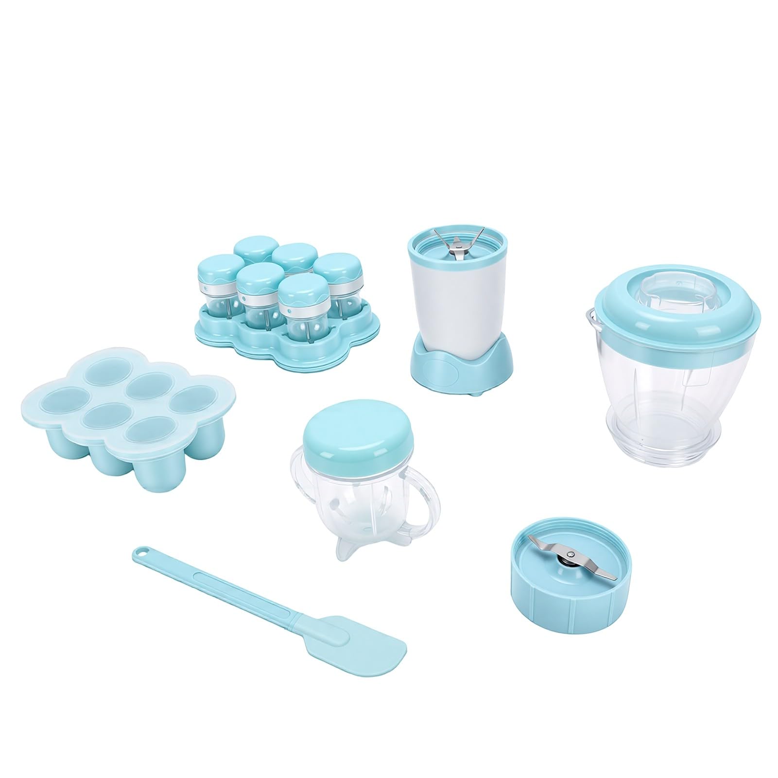 ZJchao Robot Culinaire pour bébé 200 W, Mélangeur en Acier Inoxydable, Fabricant D'Aliments pour Nourrissons avec Jus de Légumes, Hachage de Viande, Broyeur pour la Préparation de (Prise UE 220-240V)