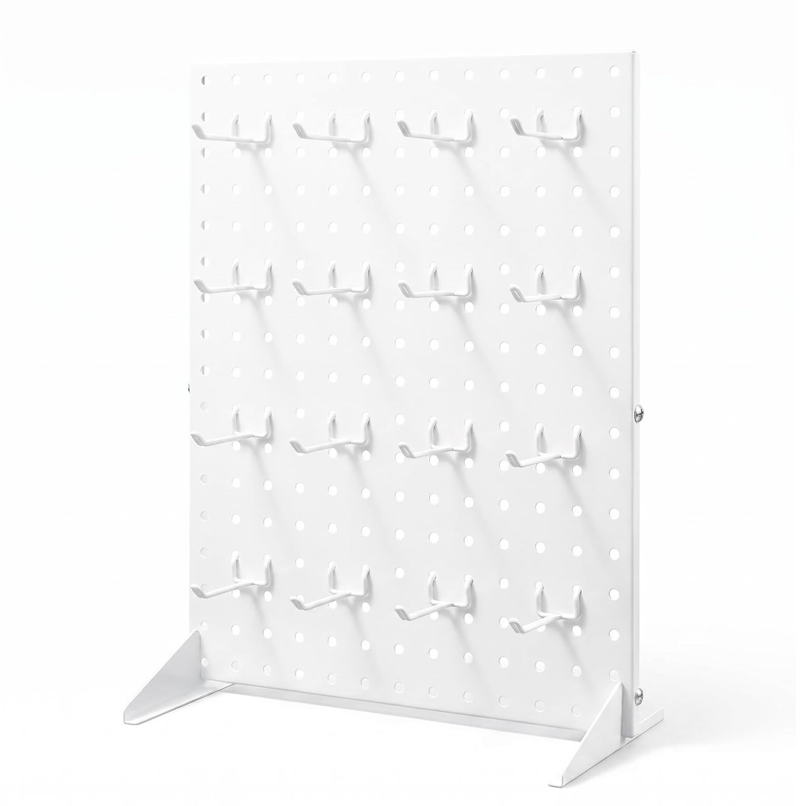 1 présentoir blanc pour tableau perforé, 17" x 13", organiseur de table, présentoir en métal, pour bijoux, porte-clés, autocollants