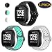 CAVN 3-Pack Compatible Fitbit Versa Bands for Men Women, Sweat Resistant Replacement Accessory Strap Bracelet Compatible Fitbit Versa Smartwtach (S/5.5"-6.8", Grey/Black+Grey/Teal+Grey/White)