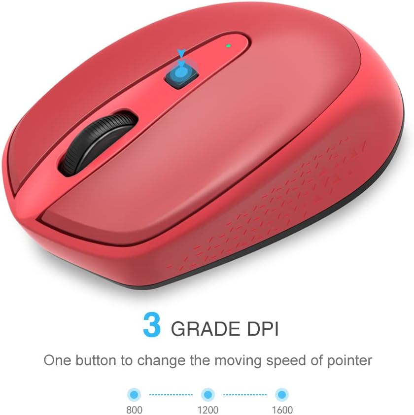 Diagram illustrating the three adjustable DPI levels of the TECKNET Omni mouse.