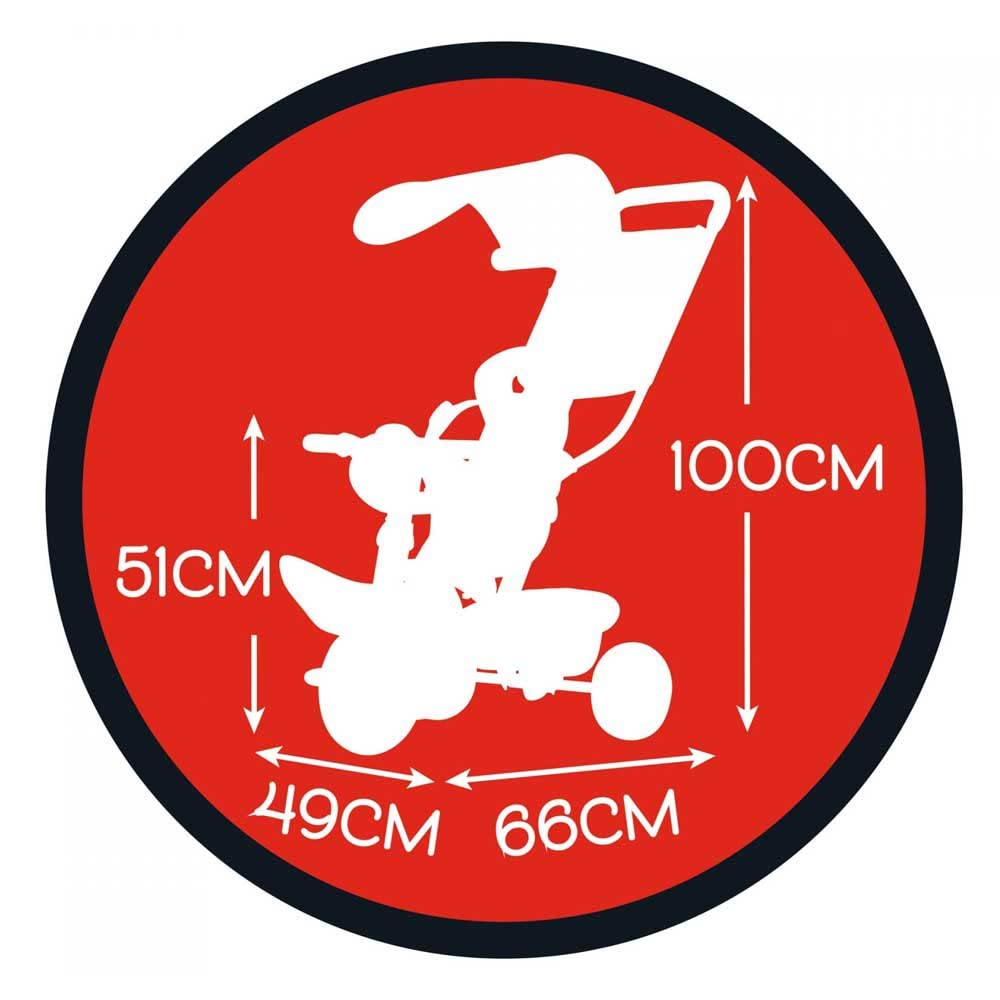Smoby – Tricycle évolutif Mickey Baby Balade Plus – Dès 10 Mois – Roues Silencieuses, Harnais, Arceau, Canne Parentale – Fabrication Espagnole