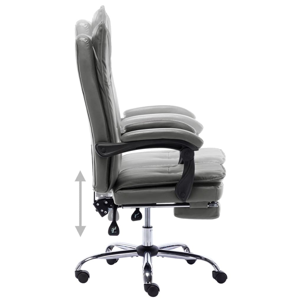 Silla de oficina ergonómica regulable en altura con respaldo alto y reposapiés, silla de oficina ajustable de 95 a 150 grados, equipada con ruedas de nailon para oficina